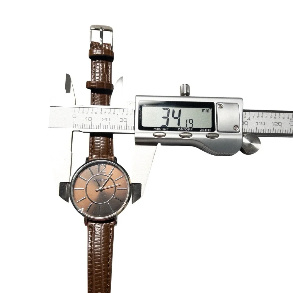 NIB Kessaris Womens 34mm Brown Watch Leather‎ Band